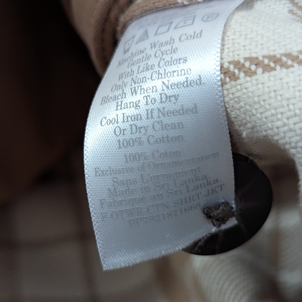 Everlane Oversized Plaid Button Down Shirt Jacket Shacket In Camel - Picture 5 of 5